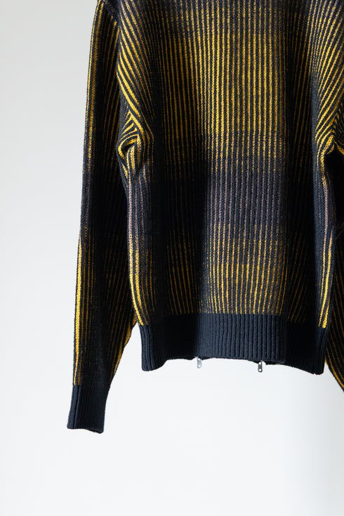 【TAUPE】"GRADATION ZIP CREW KNIT"